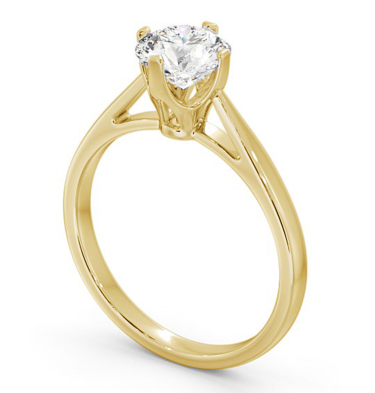 Round Diamond Engagement Ring 9K Yellow Gold Solitaire - Floria ENRD96_YG_THUMB1