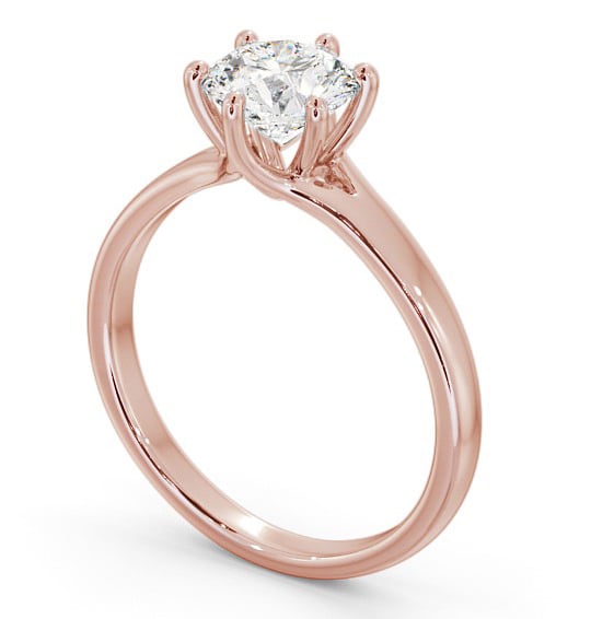Round Diamond 6 Prong Engagement Ring 18K Rose Gold Solitaire ENRD97_RG_THUMB1 