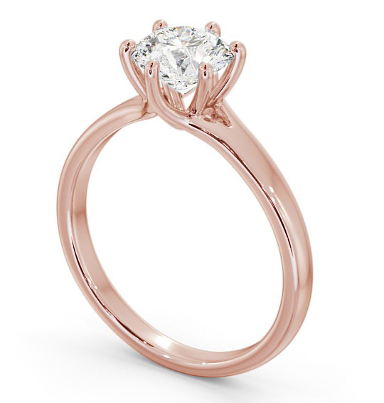 Round Diamond 6 Prong Engagement Ring 9K Rose Gold Solitaire ENRD97_RG_THUMB1 