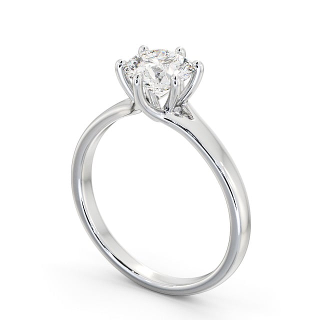 Round Diamond Engagement Ring Platinum Solitaire - Amalia ENRD97_WG_SIDE