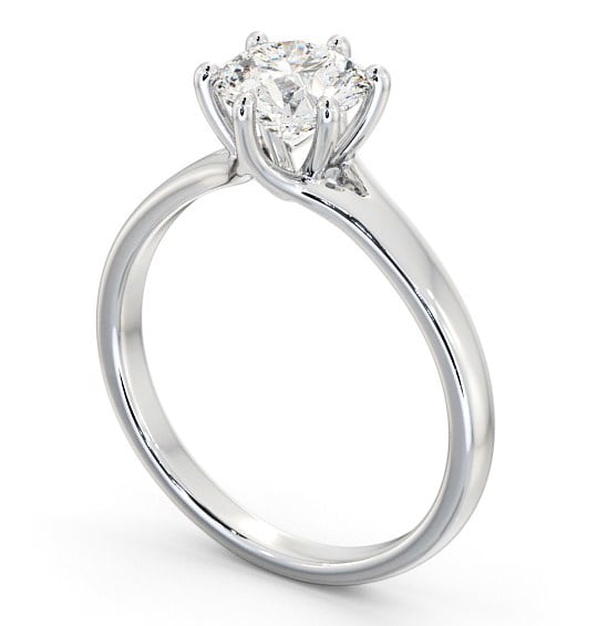 Round Diamond 6 Prong Engagement Ring Palladium Solitaire ENRD97_WG_THUMB1