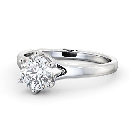  Round Diamond Engagement Ring 18K White Gold Solitaire - Amalia ENRD97_WG_THUMB2 