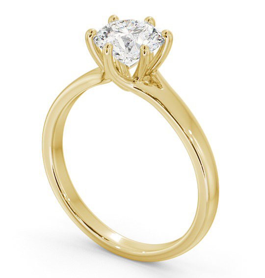 Round Diamond 6 Prong Engagement Ring 9K Yellow Gold Solitaire ENRD97_YG_THUMB1 