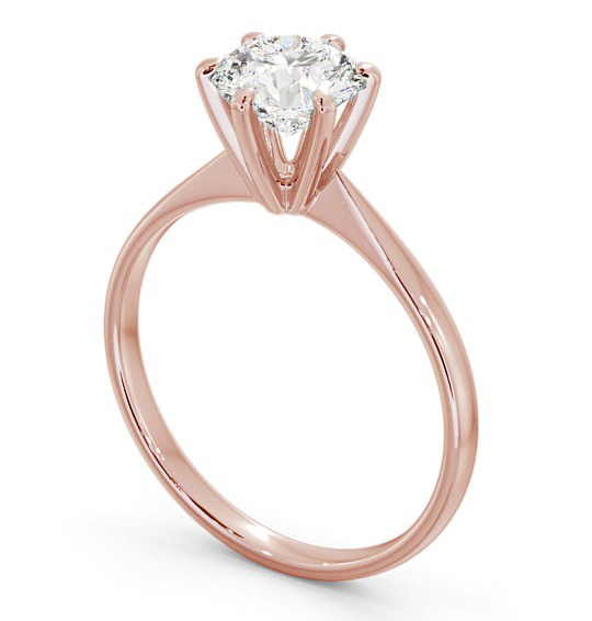 Round Diamond 6 Prong Raised Setting Engagement Ring 18K Rose Gold Solitaire ENRD98_RG_THUMB1 