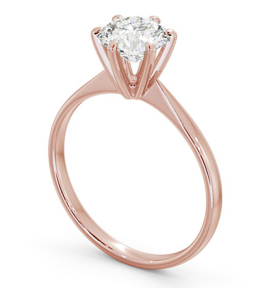 Round Diamond 6 Prong Raised Setting Engagement Ring 9K Rose Gold Solitaire ENRD98_RG_THUMB1