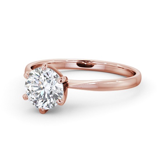 Round Diamond 6 Prong Raised Setting Engagement Ring 9K Rose Gold Solitaire ENRD98_RG_THUMB2 