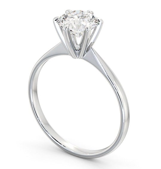 Round Diamond Engagement Ring 18K White Gold Solitaire - Brook ENRD98_WG_THUMB1