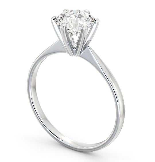 Round Diamond 6 Prong Raised Setting Engagement Ring Platinum Solitaire ENRD98_WG_THUMB1