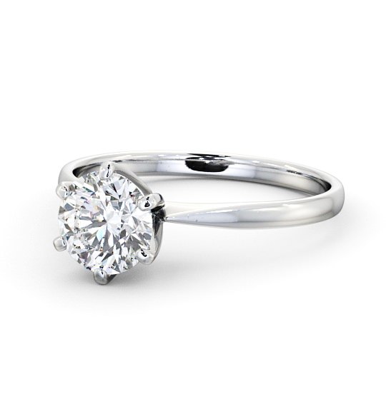 Round Diamond 6 Prong Raised Setting Engagement Ring Platinum Solitaire ENRD98_WG_THUMB2 