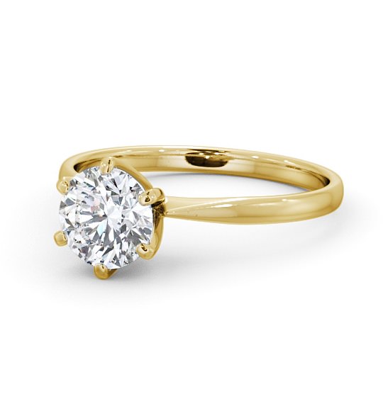 Round Diamond 6 Prong Raised Setting Engagement Ring 9K Yellow Gold Solitaire ENRD98_YG_THUMB2 