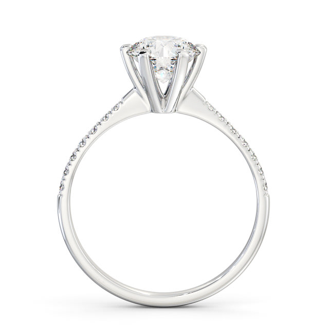 Round Diamond Engagement Ring Palladium Solitaire With Side Stones - Zella ENRD98S_WG_UP