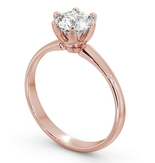 Round Diamond Classic 6 Prong Engagement Ring 18K Rose Gold Solitaire ENRD99_RG_THUMB1 