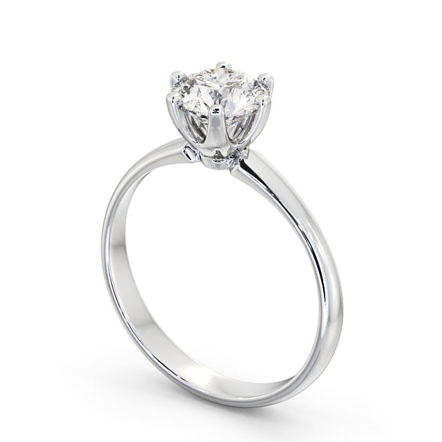 Round Diamond Engagement Ring 18K White Gold Solitaire - Sileas ENRD99_WG_SIDE