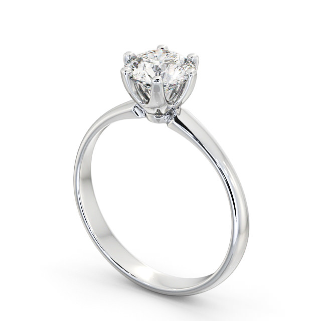 Round Diamond Engagement Ring 9K White Gold Solitaire - Sileas ENRD99_WG_SIDE