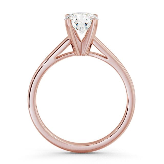 Round Diamond Engagement Ring 9K Rose Gold Solitaire - Rewe ENRD9_RG_UP