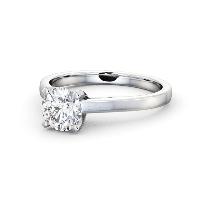 Round Diamond Engagement Ring 9K White Gold Solitaire - Rewe ENRD9_WG_FLAT