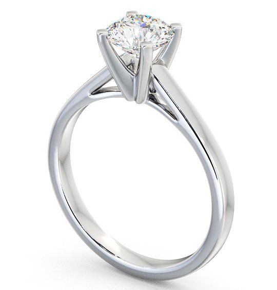 Round Diamond 4 Prong Engagement Ring 18K White Gold Solitaire ENRD9_WG_THUMB1