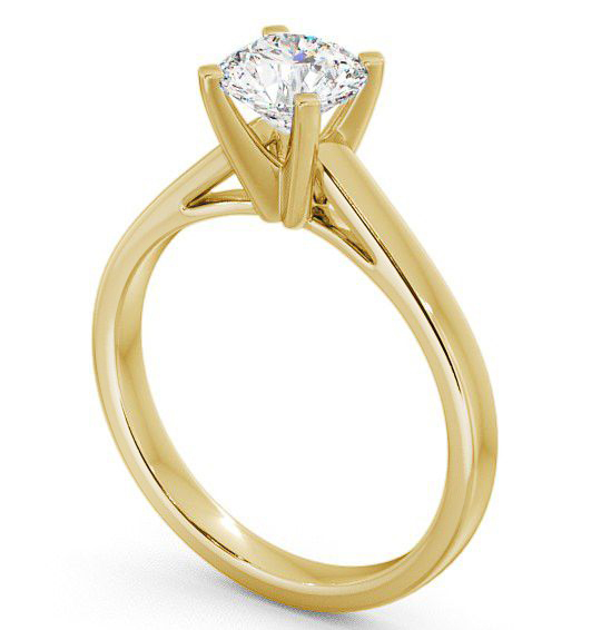 Round Diamond 4 Prong Engagement Ring 18K Yellow Gold Solitaire ENRD9_YG_THUMB1 