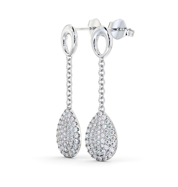 Drop Round Diamond 0.85ct Glamorous Earrings 9K White Gold ERG100_WG_THUMB1 