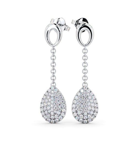 Drop Round Diamond 0.85ct Glamorous Earrings 18K White Gold ERG100_WG_THUMB2 