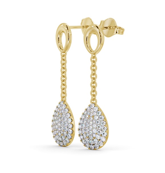 Drop Round Diamond 0.85ct Earrings 9K Yellow Gold - Elettra ERG100_YG_THUMB1