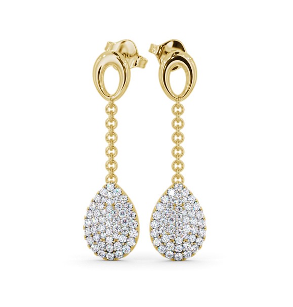  Drop Round Diamond 0.85ct Earrings 9K Yellow Gold - Elettra ERG100_YG_THUMB2 