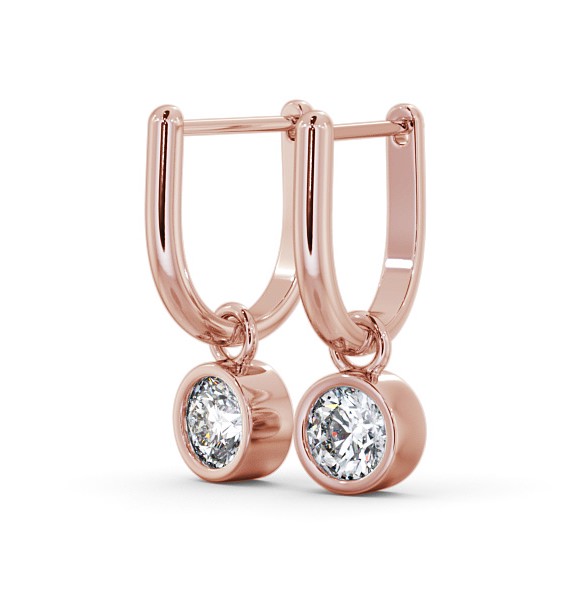 Drop Round Diamond Earrings 9K Rose Gold - Kirtling ERG101_RG_THUMB1
