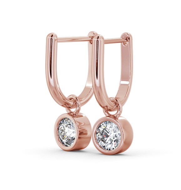 Drop Round Diamond with Bezel Earrings 9K Rose Gold ERG101_RG_THUMB1 