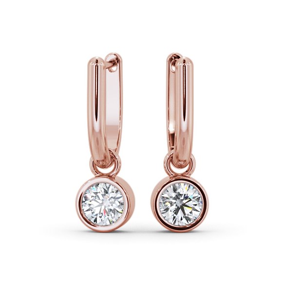 Drop Round Diamond with Bezel Earrings 18K Rose Gold ERG101_RG_THUMB2 