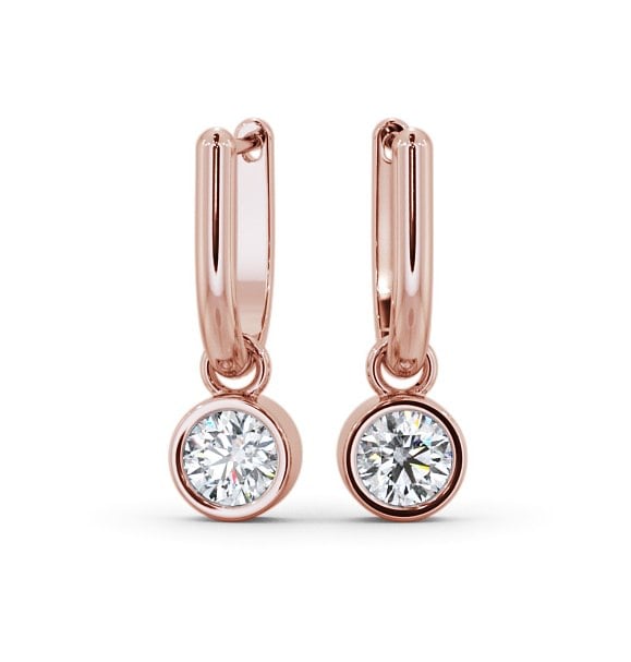  Drop Round Diamond Earrings 9K Rose Gold - Kirtling ERG101_RG_THUMB2 
