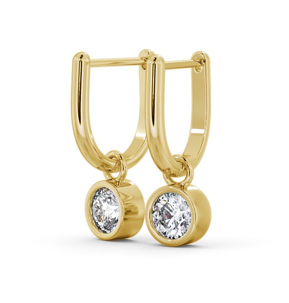 Drop Round Diamond with Bezel Earrings 18K Yellow Gold ERG101_YG_THUMB1