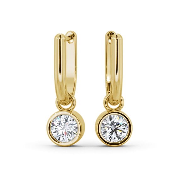 Drop Round Diamond with Bezel Earrings 18K Yellow Gold ERG101_YG_THUMB2 