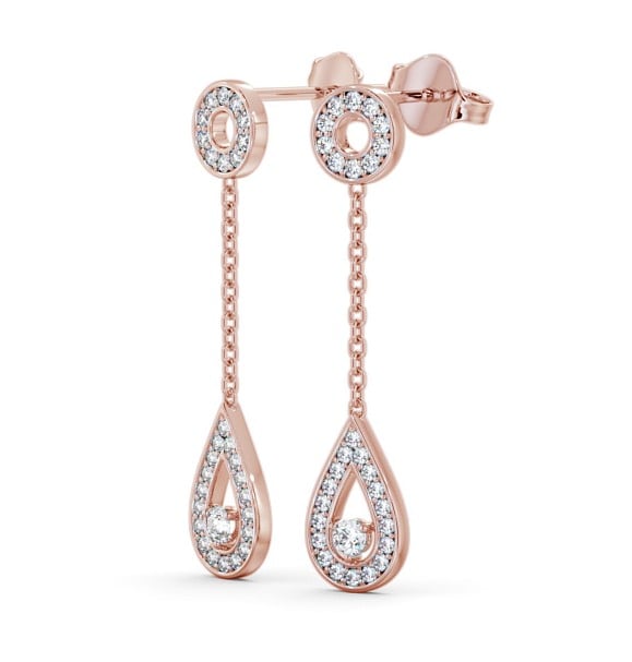Drop Round Diamond Exquisite Earrings 9K Rose Gold ERG102_RG_THUMB1