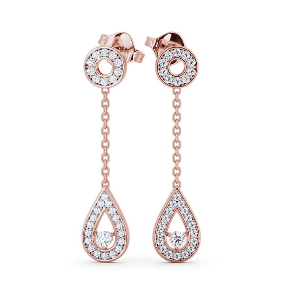  Drop Round Diamond Earrings 18K Rose Gold - Naunton ERG102_RG_THUMB2 