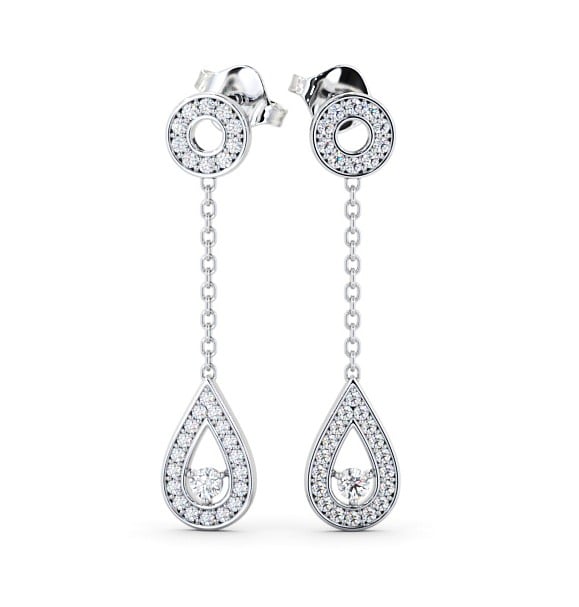  Drop Round Diamond Earrings 18K White Gold - Naunton ERG102_WG_THUMB2 
