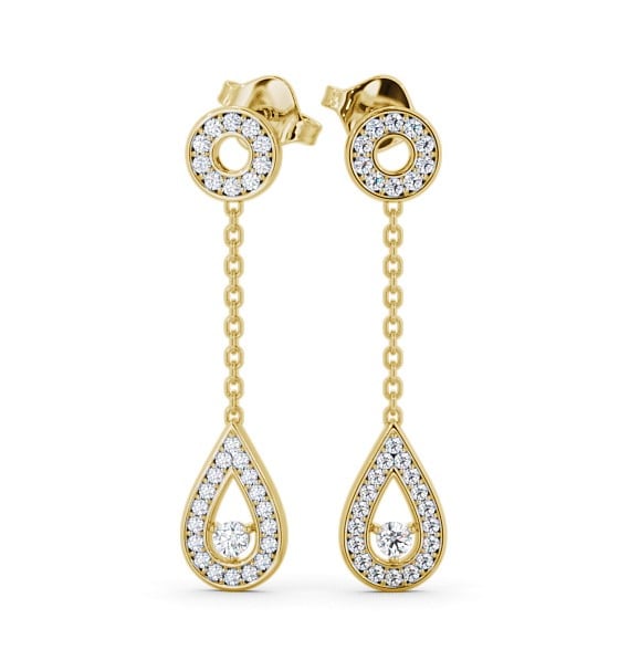  Drop Round Diamond Earrings 9K Yellow Gold - Naunton ERG102_YG_THUMB2 
