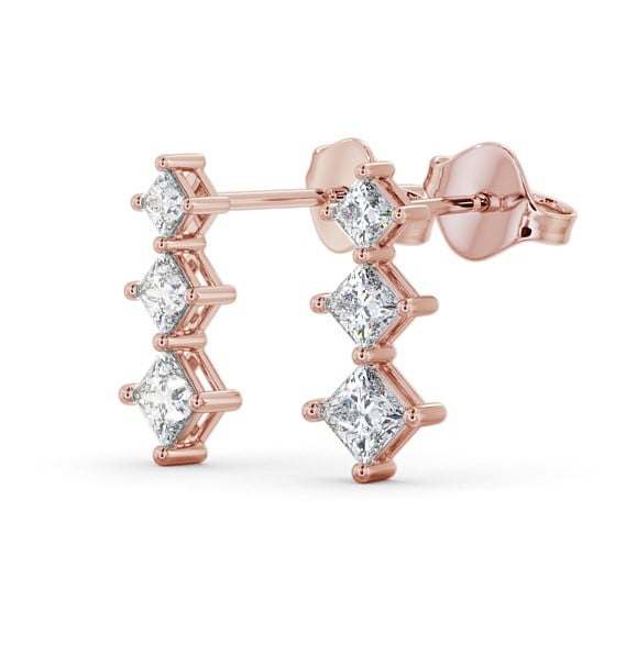 Journey Princess Diamond Earrings 18K Rose Gold - Kaber ERG103_RG_THUMB1
