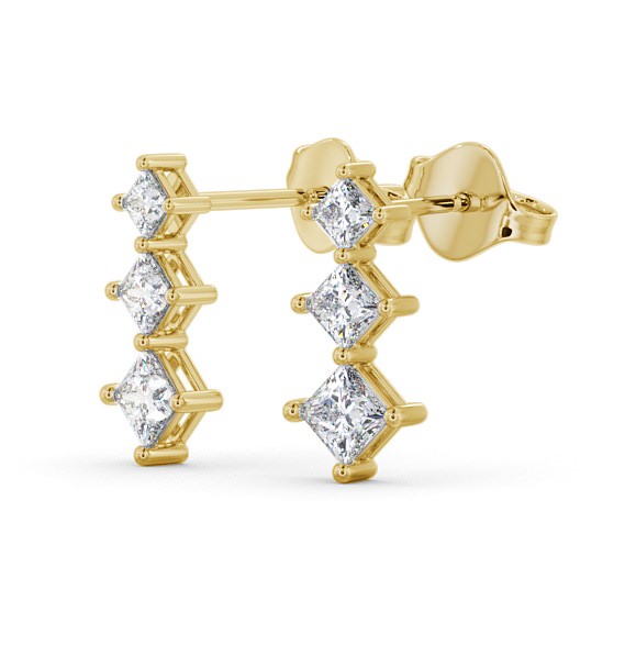 Journey Princess Diamond Earrings 9K Yellow Gold - Kaber ERG103_YG_THUMB1