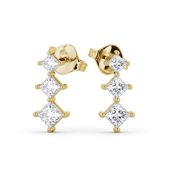  Journey Princess Diamond Earrings 9K Yellow Gold - Kaber ERG103_YG_THUMB2 