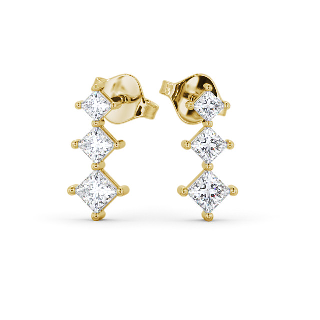 Journey Princess Diamond Earrings 18K Yellow Gold - Kaber ERG103_YG_UP