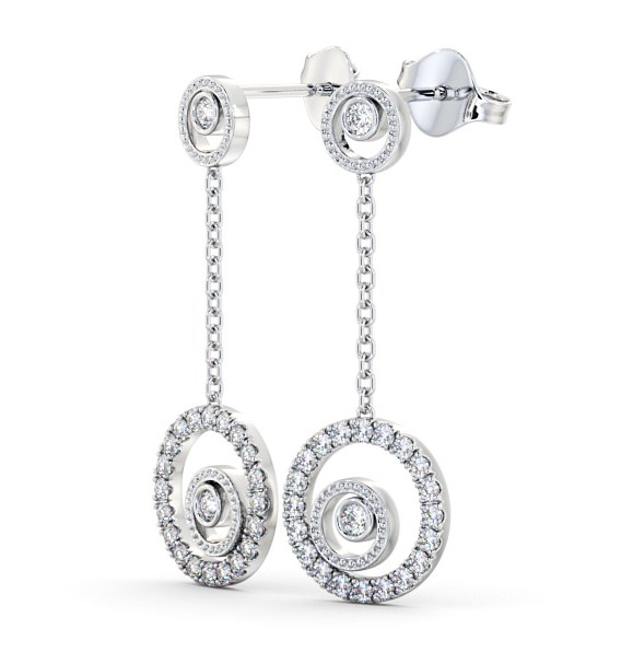 Drop Round Diamond Unique Earrings 9K White Gold ERG104_WG_THUMB1