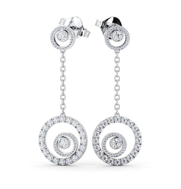  Drop Round Diamond Earrings 18K White Gold - Comrie ERG104_WG_THUMB2 