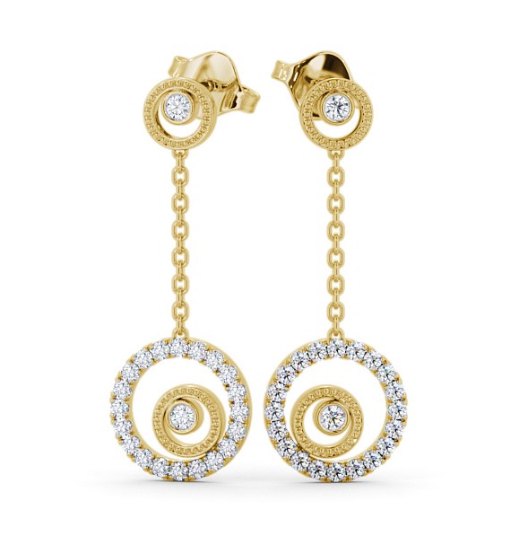  Drop Round Diamond Earrings 18K Yellow Gold - Comrie ERG104_YG_THUMB2 