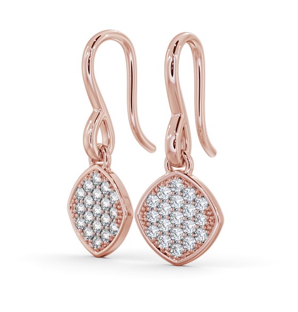 Drop Round Diamond Cluster Style Earrings 9K Rose Gold ERG105_RG_THUMB1 