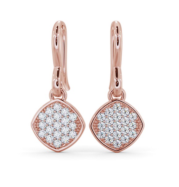  Drop Round Diamond Earrings 9K Rose Gold - Portres ERG105_RG_THUMB2 