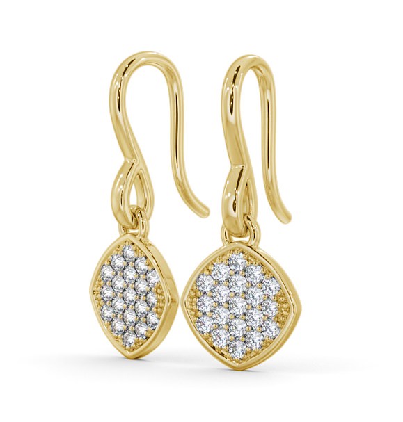 Drop Round Diamond Earrings 9K Yellow Gold - Portres ERG105_YG_THUMB1