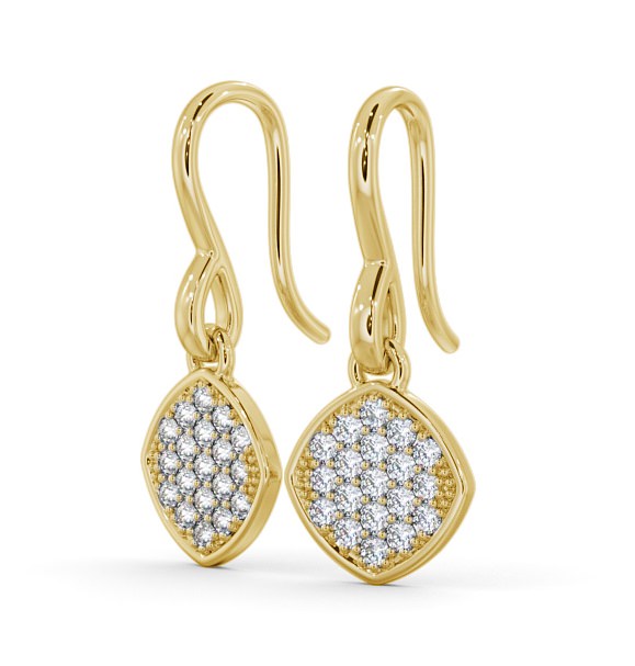 Drop Round Diamond Cluster Style Earrings 18K Yellow Gold ERG105_YG_THUMB1