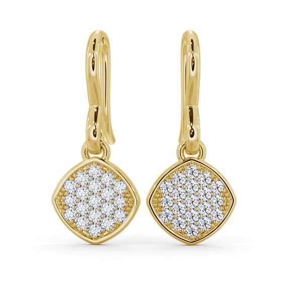  Drop Round Diamond Earrings 18K Yellow Gold - Portres ERG105_YG_THUMB2 