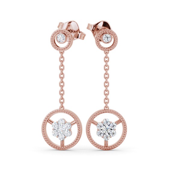  Drop Round Diamond Earrings 9K Rose Gold - Vivienne ERG106_RG_THUMB2 