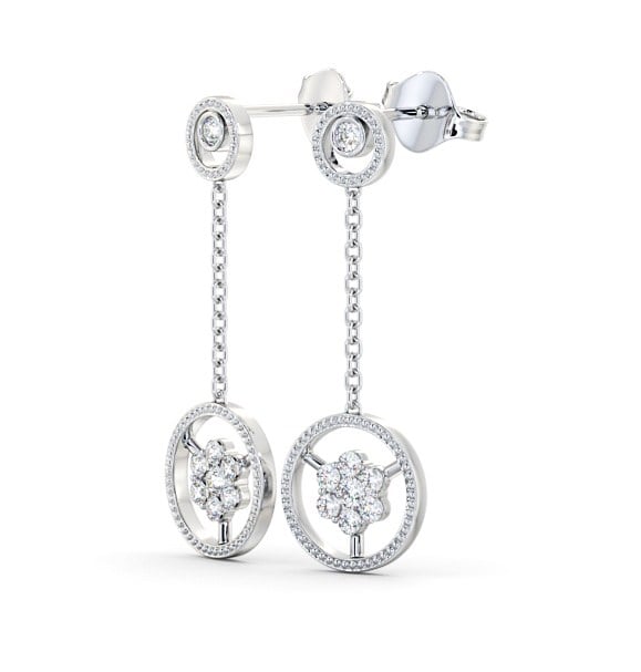 Drop Round Diamond Contemporary Earrings 18K White Gold ERG106_WG_THUMB1